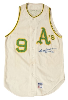 1971 Reggie Jackson Game Worn and Signed Oakland Athletics Jersey (MEARS A-10)